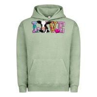 Pigment Oil Green love with cow Urban Hoodie - AdoDesignShop