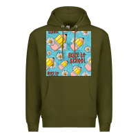 Army Green back to school seamless pattern Premium Hoodie - BundleAndBundleShop