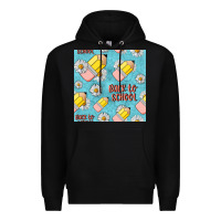 Black back to school seamless pattern Premium Hoodie - BundleAndBundleShop