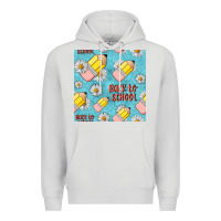 Dove Grey back to school seamless pattern Premium Hoodie - BundleAndBundleShop