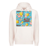 Pale Pink back to school seamless pattern Premium Hoodie - BundleAndBundleShop