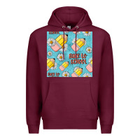 Burgundy back to school seamless pattern Premium Hoodie - BundleAndBundleShop