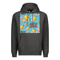 Charcoal Heather back to school seamless pattern Premium Hoodie - BundleAndBundleShop
