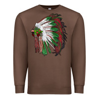 Chestnut christmas indian feather headdress Premium Sweatshirt - RanaPortraitStore
