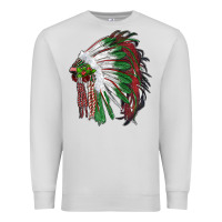 Dove Grey christmas indian feather headdress Premium Sweatshirt - RanaPortraitStore