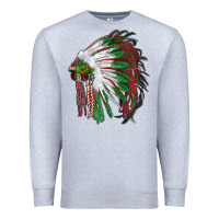 Heather Grey christmas indian feather headdress Premium Sweatshirt - RanaPortraitStore