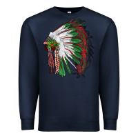 Navy christmas indian feather headdress Premium Sweatshirt - RanaPortraitStore