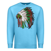 Ocean Blue christmas indian feather headdress Premium Sweatshirt - RanaPortraitStore