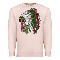 Pale Pink christmas indian feather headdress Premium Sweatshirt - RanaPortraitStore