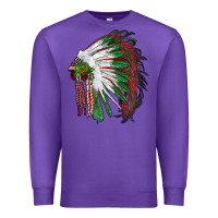 Purple christmas indian feather headdress Premium Sweatshirt - RanaPortraitStore