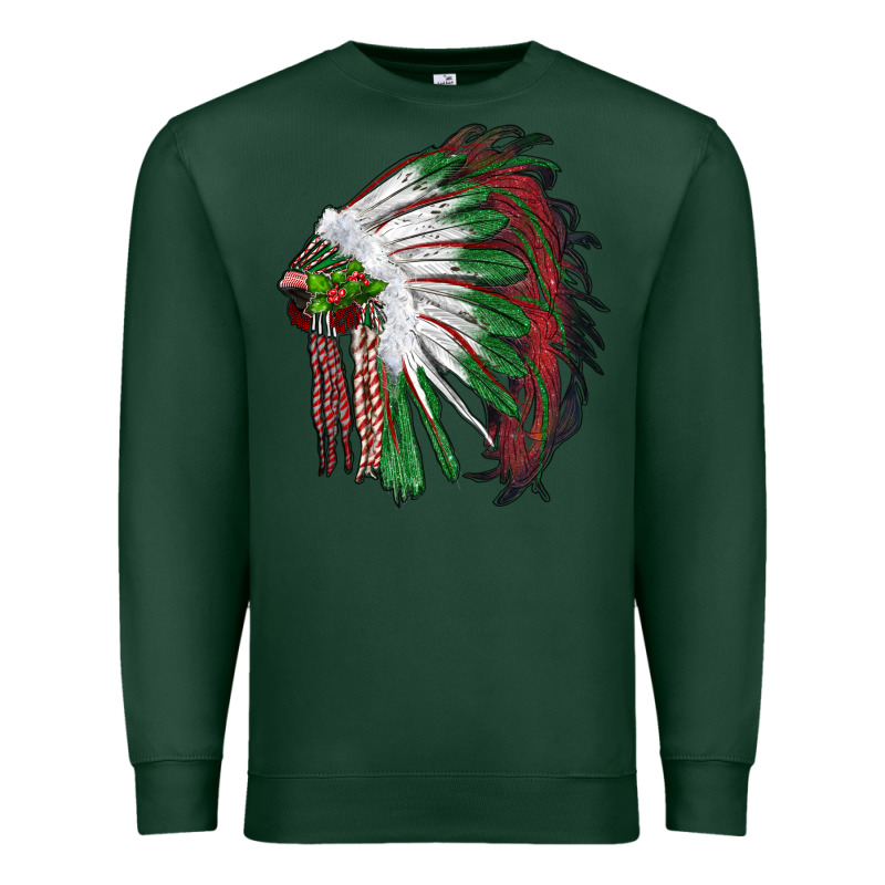 Christmas Indian Feather Headdress Premium Sweatshirt by RanaPortraitStore | Teevron