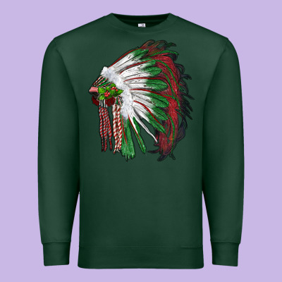 Christmas Indian Feather Headdress Premium Sweatshirt Designed By Ranaportraitstore