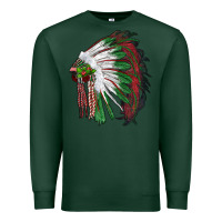 Sports Green christmas indian feather headdress Premium Sweatshirt - RanaPortraitStore