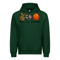 Forest Green peace love basketball Urban Hoodie - Artiststas
