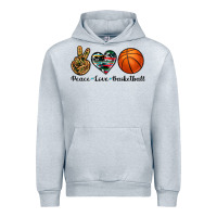 Heather Grey peace love basketball Urban Hoodie - Artiststas