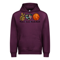 Mauve Wine peace love basketball Urban Hoodie - Artiststas