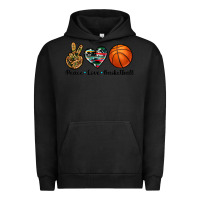 Pigment Black peace love basketball Urban Hoodie - Artiststas