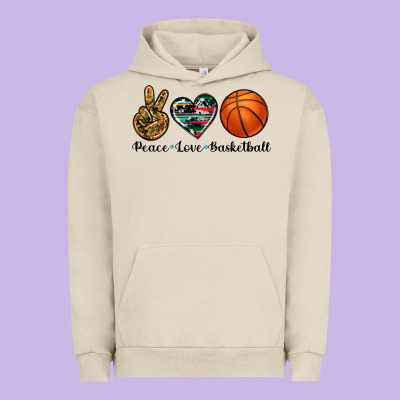 Peace Love Basketball Urban Hoodie Designed By Artiststas