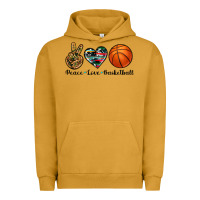 Pigment Peanut Butter peace love basketball Urban Hoodie - Artiststas