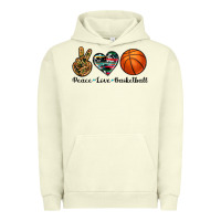 Pigment Pistachio peace love basketball Urban Hoodie - Artiststas