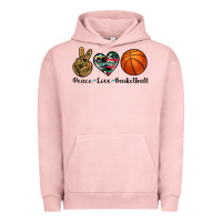 Pigment Salmon peace love basketball Urban Hoodie - Artiststas