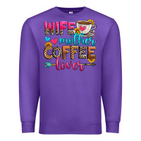 Purple wife mother coffee lover Premium Sweatshirt - Zillion Design Studio