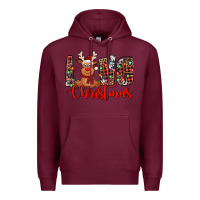 Burgundy love christmas reindeer Premium Hoodie - Jasminsmagicworld