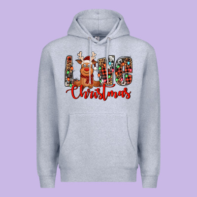 Love Christmas Reindeer Premium Hoodie Designed By Jasminsmagicworld