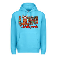 Ocean Blue love christmas reindeer Premium Hoodie - Jasminsmagicworld