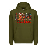 Army Green love christmas reindeer Premium Hoodie - Jasminsmagicworld