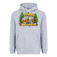 Heather Grey happy camper Heavyweight Hoodie - Zillion Design Studio