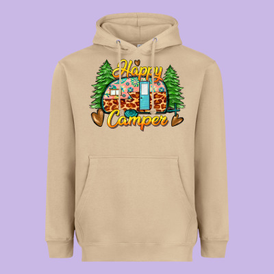 Happy Camper Heavyweight Hoodie Designed By Zillion Design Studio