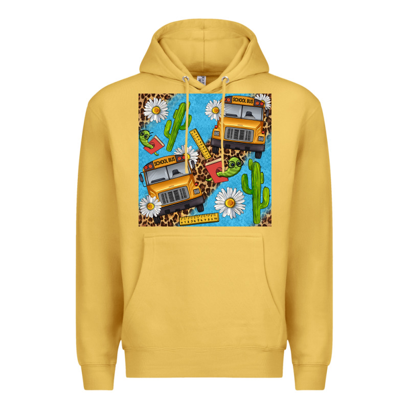 School Bus Seamless Pattern Premium Hoodie by BundleAndBundleShop | Teevron
