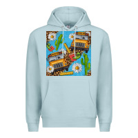 Blue Mist school bus seamless pattern Premium Hoodie - BundleAndBundleShop
