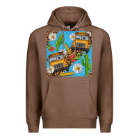 Chestnut school bus seamless pattern Premium Hoodie - BundleAndBundleShop