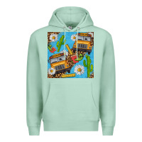 Seafoam school bus seamless pattern Premium Hoodie - BundleAndBundleShop