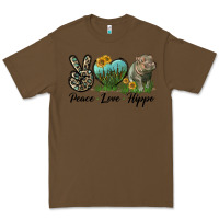 Cacao Peace Love Hippo Premium Tee - LillyAllenDesigns
