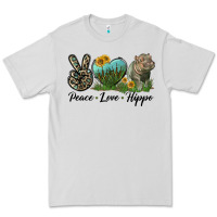 Dove Grey Peace Love Hippo Premium Tee - LillyAllenDesigns