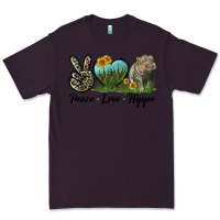 Plum Peace Love Hippo Premium Tee - LillyAllenDesigns