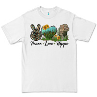White Peace Love Hippo Premium Tee - LillyAllenDesigns