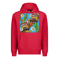 Cardinal school bus seamless pattern Premium Hoodie - BundleAndBundleShop