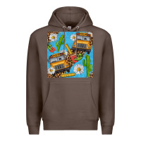 Coffee school bus seamless pattern Premium Hoodie - BundleAndBundleShop