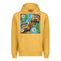 Mustard school bus seamless pattern Premium Hoodie - BundleAndBundleShop