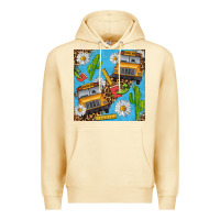 Pina Colada school bus seamless pattern Premium Hoodie - BundleAndBundleShop