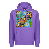 Purple school bus seamless pattern Premium Hoodie - BundleAndBundleShop