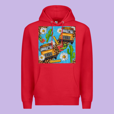 School Bus Seamless Pattern Premium Hoodie Designed By Bundleandbundleshop