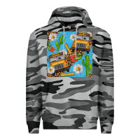 Slate Camo school bus seamless pattern Premium Hoodie - BundleAndBundleShop