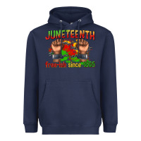 Navy juneteenth free ish since 1865 Heavyweight Hoodie - texasbilliewilder