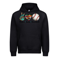 Black peace love baseball Urban Hoodie - Artiststas