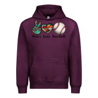 Mauve Wine peace love baseball Urban Hoodie - Artiststas